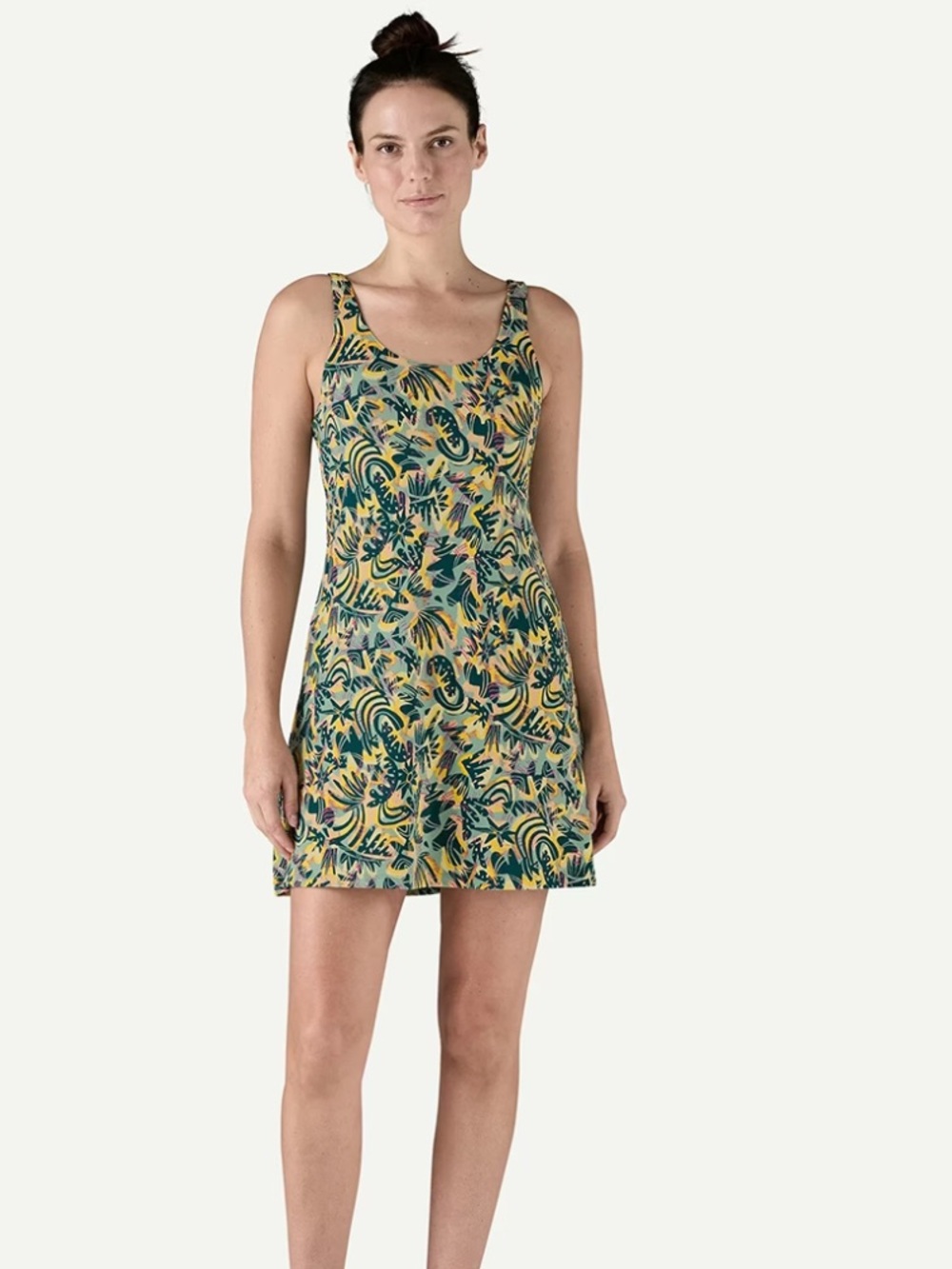 Patagonia Women's Maipo Dress vibrant teal botanical print active size SM